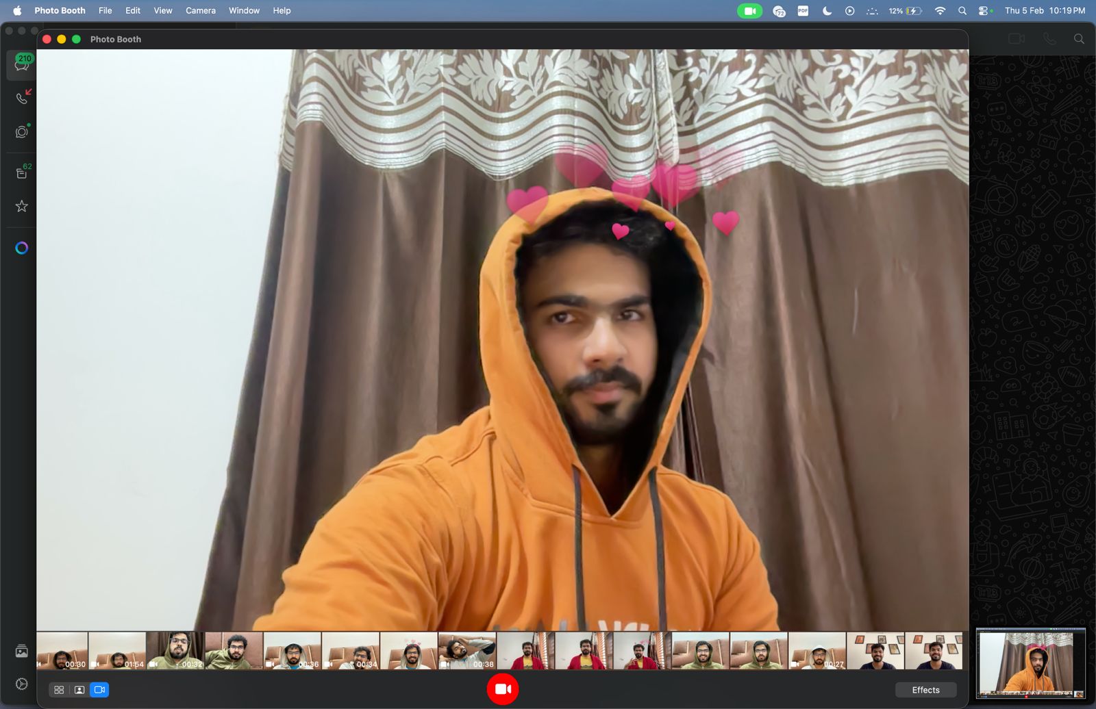 Birthday boy in an orange hoodie